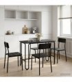 vidaXL Dining Table 100 x 50 x 75 cm Engineered Wood Black Rectangular