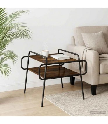 vidaXL Coffee Table Smoked Oak 50 x 50 x 51 cm Engineered Wood