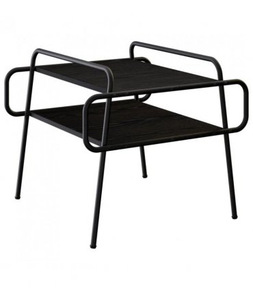 vidaXL Coffee Table Black Oak 50 x 50 x 51 cm Engineered Wood