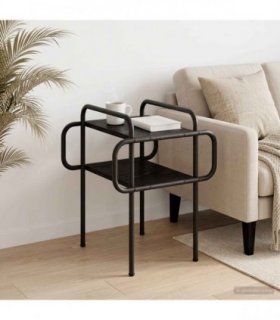 vidaXL Coffee Table Black Oak 40 x 40 x 51 cm Engineered Wood