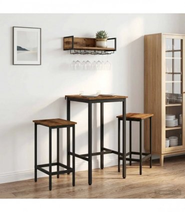 vidaXL Bar Table 52 x 52 x 90 cm Engineered Wood Old Wood Rectangular