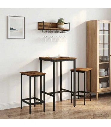 vidaXL Bar Table 52 x 52 x 90 cm Engineered Wood Old Wood Rectangular
