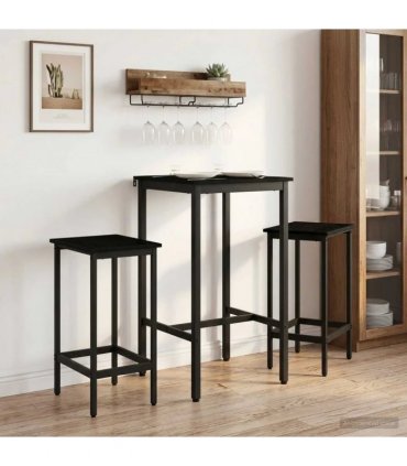 vidaXL Bar Table 52 x 52 x 110 cm Engineered Wood Black Oak