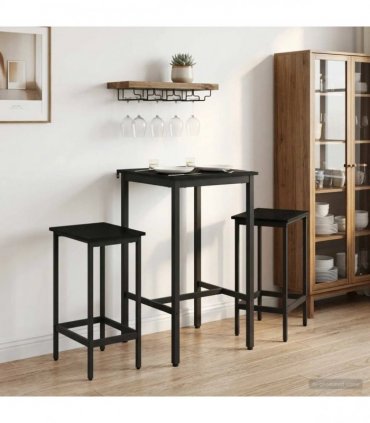 vidaXL Bar Table 52 x 52 x 90 cm Engineered Wood Black Oak Rectangular