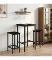 vidaXL Bar Table 52 x 52 x 90 cm Engineered Wood Black Oak Rectangular