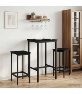 vidaXL Bar Stool 2 pcs Black Oak 40 x 32 x 74 cm Engineered Wood