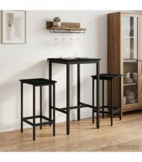 vidaXL Bar Stool 2 pcs Black Oak 40 x 32 x 64 cm Engineered Wood