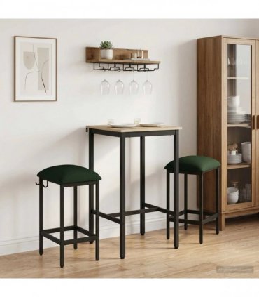 vidaXL Bar Stool 2 pcs Dark Green 40 x 32 x 64 cm Engineered Wood