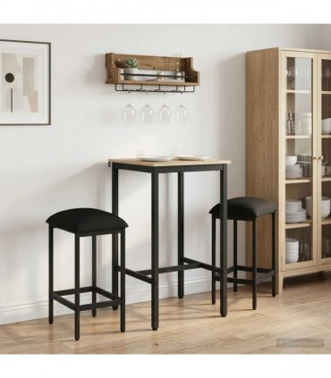 vidaXL Bar Stool 2 pcs Black 40 x 32 x 74 cm Engineered Wood