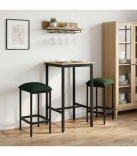 vidaXL Bar Stool 2 pcs Dark Green 40 x 32 x 74 cm Engineered Wood