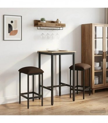 vidaXL Bar Stool 2 pcs Taupe 40 x 32 x 64 cm Engineered Wood
