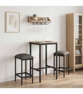 vidaXL Bar Stool 2 pcs Light Grey 40 x 32 x 64 cm Engineered Wood