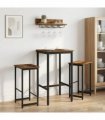 vidaXL Bar Stool 2 pcs Old Wood 40 x 32 x 64 cm Engineered Wood — V0672281509
