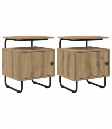 vidaXL Bedside Cabinet 2 pcs Artisan Oak 40 x 36.5 x 50 cm — V0672281574