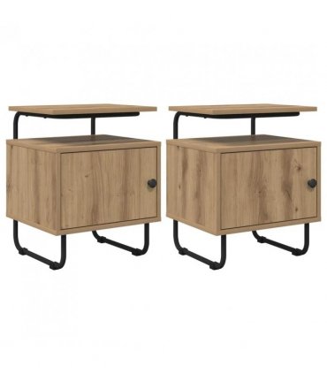 vidaXL Bedside Cabinet 2 pcs Artisan Oak 40 x 36.5 x 50 cm — V0672281574