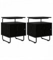 vidaXL Bedside Cabinet 2 pcs Black Oak 40 x 36.5 x 50 cm — V0672281575