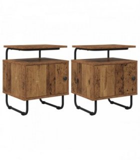 vidaXL Bedside Cabinet 2 pcs Old Wood 40 x 36.5 x 50 cm — V0672281580