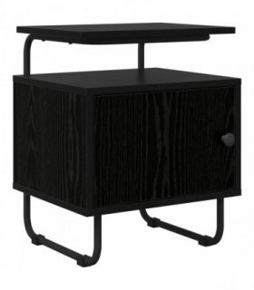 vidaXL Bedside Cabinet Black Oak 40 x 36.5 x 50 cm Engineered Wood — V0672281582