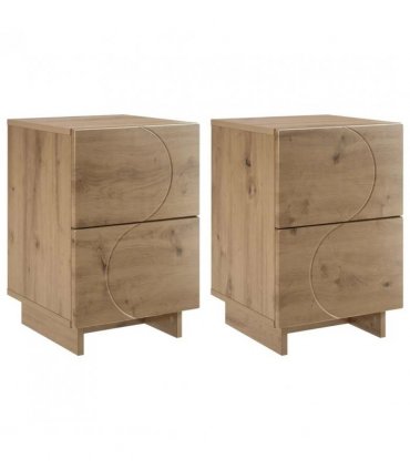 vidaXL Bedside Cabinet 2 pcs Artisan Oak 33.5 x 34.5 x 50 cm