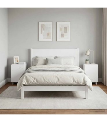 vidaXL Bedside Cabinet 2 pcs White 33.5 x 34.5 x 50 cm Engineered Wood — V0672281819
