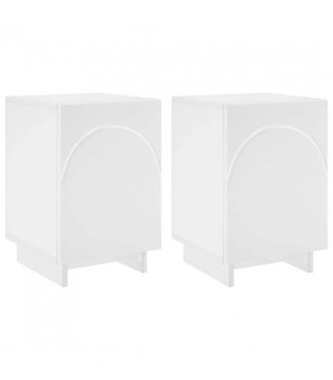 vidaXL Bedside Cabinet 2 pcs White 33.5 x 34.5 x 50 cm Engineered Wood — V0672281819