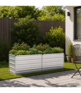 vidaXL Raised Garden Bed Silver 160 x 40 x 55 cm galvanized — Colour: Galvanised steel