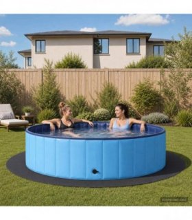 vidaXL Pool Ground Mat 16 pcs Ø 235 cm Round EVA Foam Black