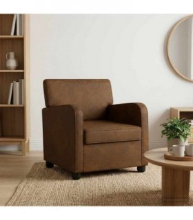 vidaXL Armchair Brown Faux Suede Leather
