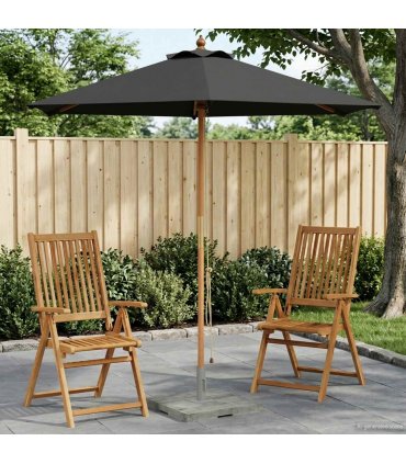 vidaXL Garden Parasol Ø 210 x 237 cm Solid Eucalyptus Wood Anthracite