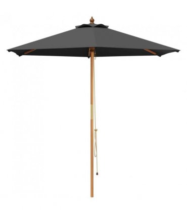 vidaXL Garden Parasol Ø 210 x 237 cm Solid Eucalyptus Wood Anthracite