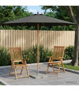 vidaXL Garden Parasol Ø 300 x 248 cm Solid Eucalyptus Wood Anthracite