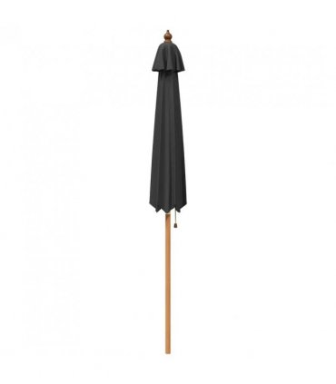vidaXL Garden Parasol Ø 240 x 237 cm Solid Eucalyptus Wood Anthracite