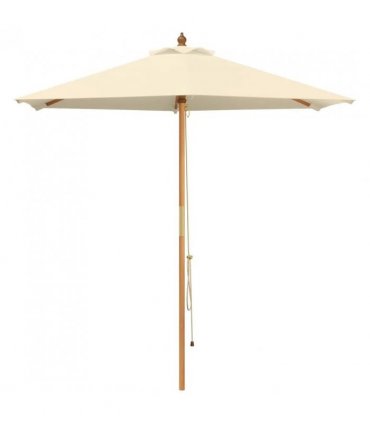 vidaXL Garden Parasol Ø 240 x 237 cm Solid Eucalyptus Wood Cream White