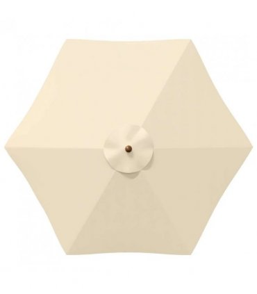 vidaXL Garden Parasol Ø 240 x 237 cm Solid Eucalyptus Wood Cream White