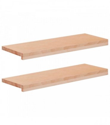 vidaXL Stair Treads 2 pcs 80 x 30 x 2 cm Natural Solid Beech Wood
