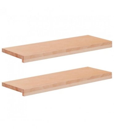 vidaXL Stair Treads 2 pcs 80 x 30 x 2 cm Natural Solid Beech Wood