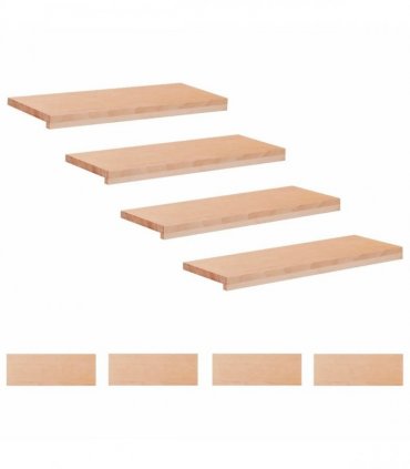 vidaXL Stair Treads 8 pcs 80 x 30 x 2 cm Natural Solid Beech Wood