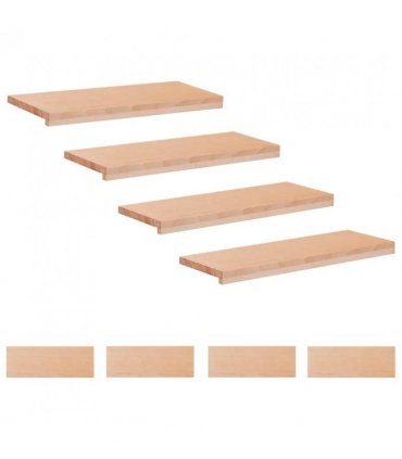vidaXL Stair Treads 8 pcs 80 x 30 x 2 cm Natural Solid Beech Wood