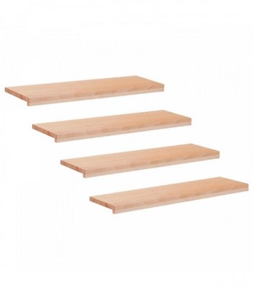vidaXL Stair Treads 4 pcs 100 x 25 x 2 cm Natural Solid Beech Wood