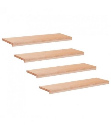 vidaXL Stair Treads 4 pcs 100 x 25 x 2 cm Natural Solid Beech Wood