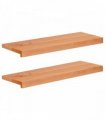 vidaXL Stair Treads 2 pcs 80 x 30 x 2 cm Varnish Solid Beech Wood