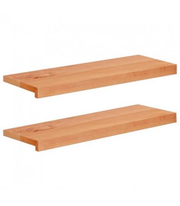 vidaXL Stair Treads 2 pcs 80 x 30 x 2 cm Varnish Solid Beech Wood