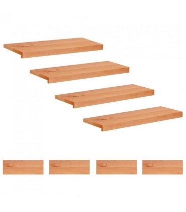 vidaXL Stair Treads 8 pcs 80 x 25 x 2 cm Varnish Solid Beech Wood