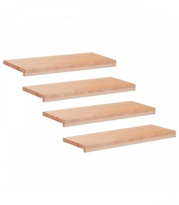 vidaXL Stair Treads 4 pcs 80 x 25 x 2 cm Natural Solid Beech Wood