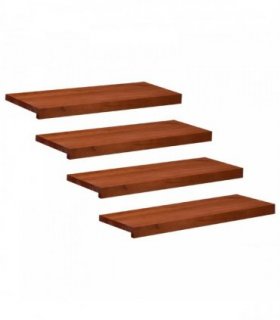 vidaXL Stair Treads 4 pcs 80 x 25 x 2 cm Brown Solid Beech Wood