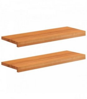 vidaXL Stair Treads 2 pcs 80 x 30 x 2 cm Light Brown Solid Beech Wood