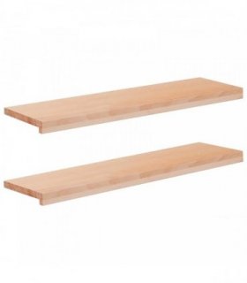 vidaXL Stair Treads 2 pcs 90 x 25 x 2 cm Natural Solid Beech Wood