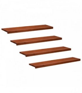 vidaXL Stair Treads 4 pcs 120 x 30 x 2 cm Brown Solid Beech Wood