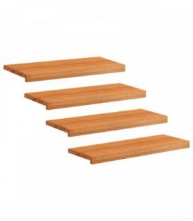 vidaXL Stair Treads 4 pcs 80 x 30 x 2 cm Light Brown Solid Beech Wood