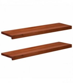 vidaXL Stair Treads 2 pcs 100 x 25 x 2 cm Brown Solid Beech Wood